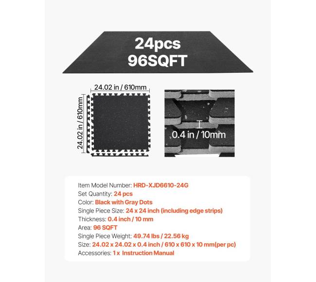 Dėlionės kilimėlis sporto salei 24 vnt6