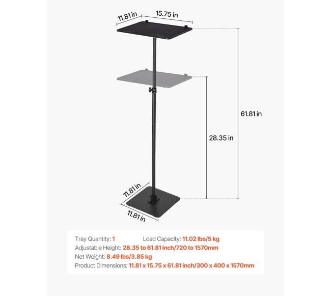 Projektoriaus stovas su reguliuojamo aukščio atrama6