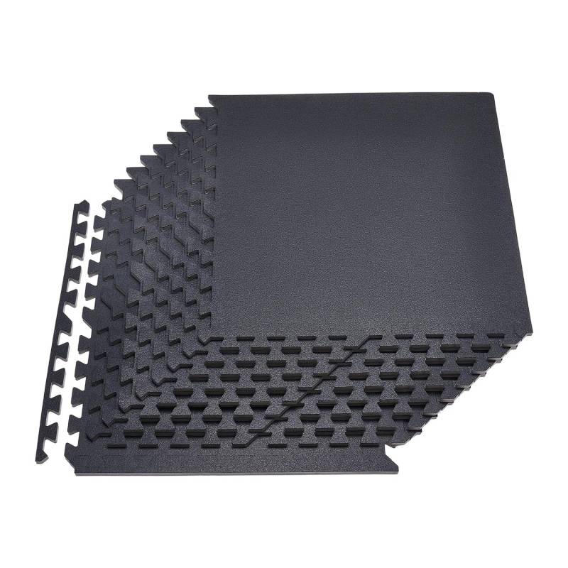 Dėlionės mankštos kilimėliai, 12 vnt., juoda0