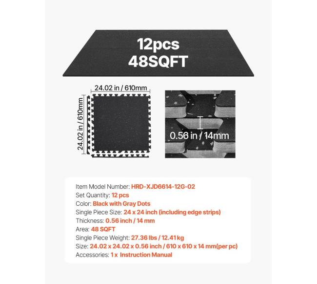 Susidedanti mankštos kilimėlių rinkinys, 12 vnt.6