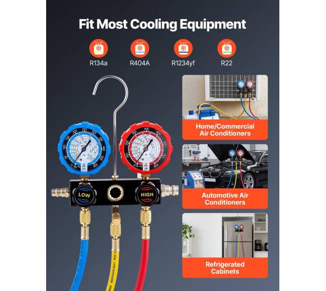 Automobilių oro kondicionieriaus kolektoriaus manometrų rinkinys2