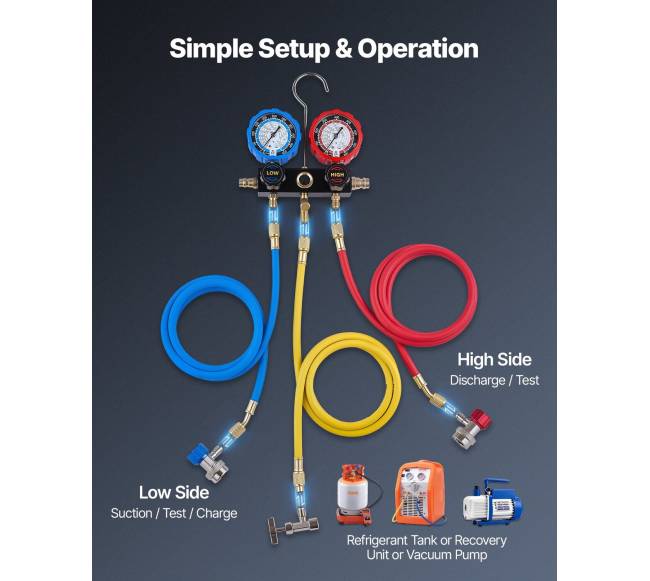 Automobilių oro kondicionieriaus kolektoriaus manometrų rinkinys5