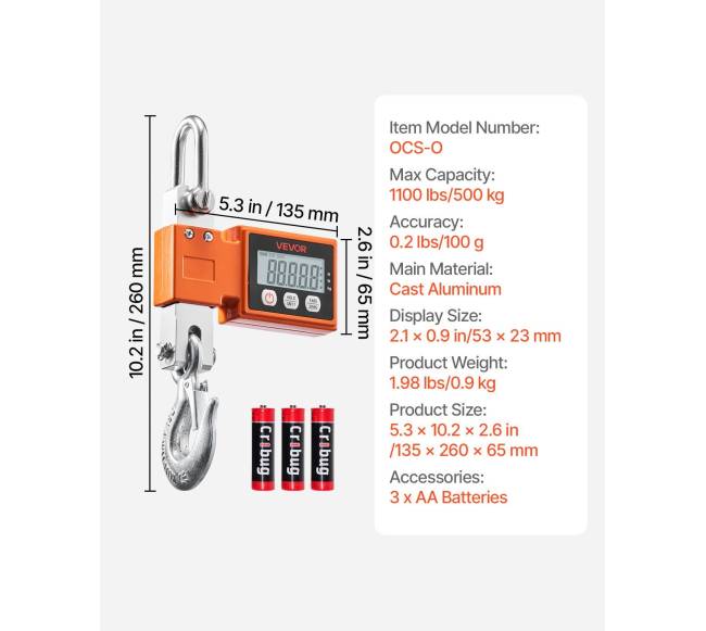 Skaitmeninės krano svarstyklės, 500 kg6