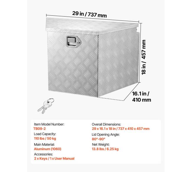 Priekabos dėžė su užraktu ir raktu6