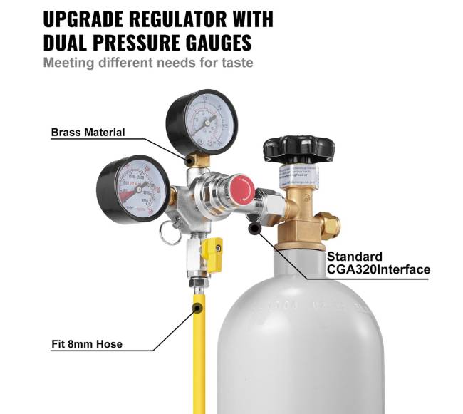 Dviejų matuoklių CO2 reguliatorius alaus gamybai4