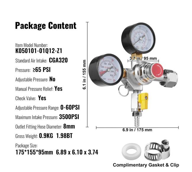 Dviejų matuoklių CO2 reguliatorius alaus gamybai6