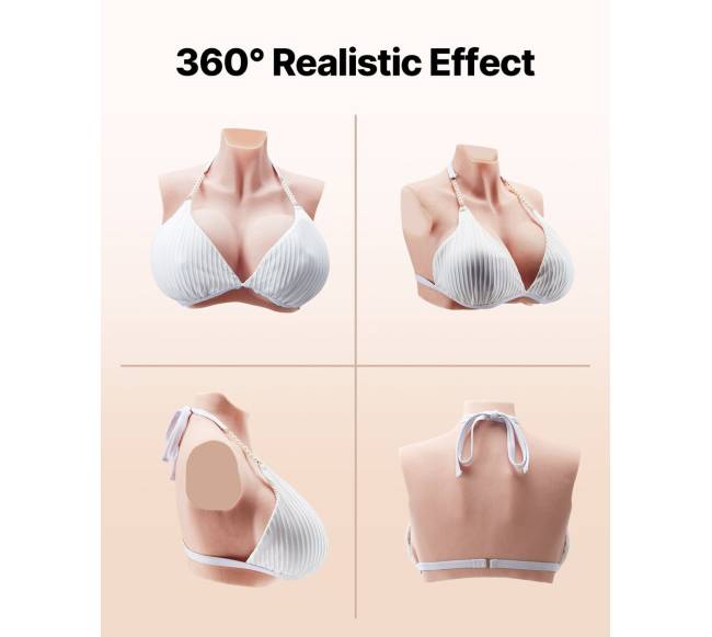 Silikoninė krūtinė K dydžio aukštu kaklu4