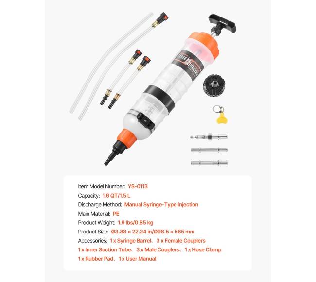 1,5 L skysčio ištraukiklis, automobilių švirkštas6