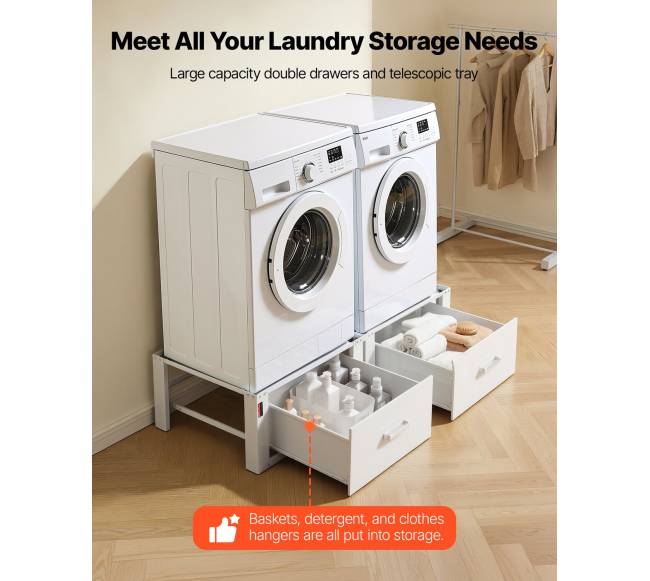 Skalbimo mašinos pjedestalai su stalčiumi, 2 vnt.4