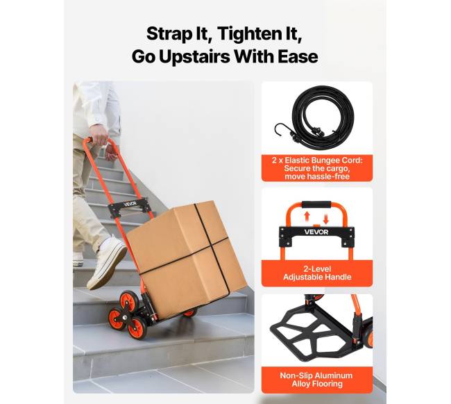 Laiptinis vežimėlis su 6 ratais, 54 kg talpos4