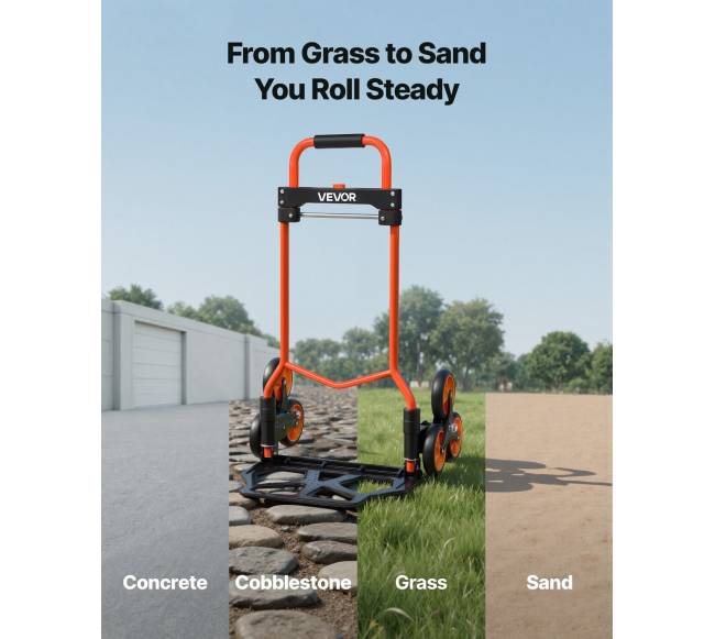 Laiptinis vežimėlis su 6 ratais, 54 kg talpos5