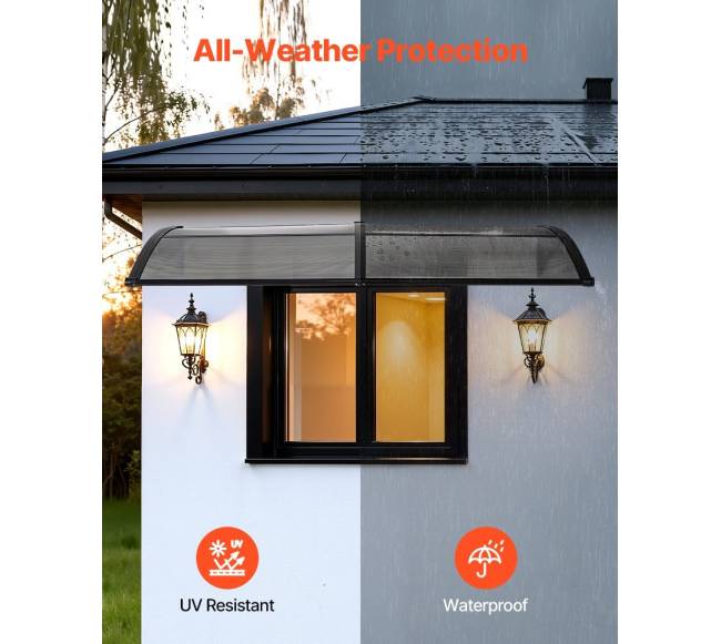 Durų stiklinis stogelis su apsauga nuo lietaus2