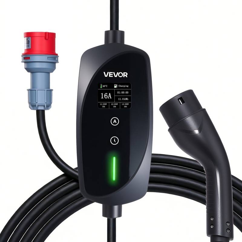 Nešiojamas 11 kW EV įkroviklis su 8 m kabeliu0