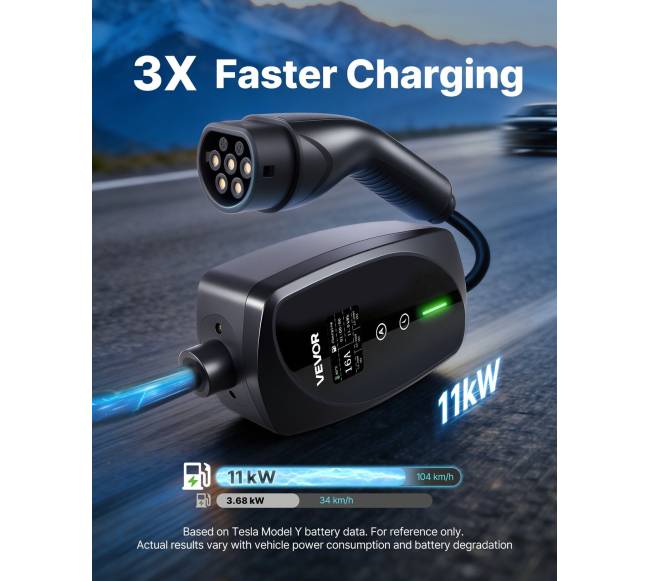 Nešiojamas 11 kW EV įkroviklis su 8 m kabeliu2