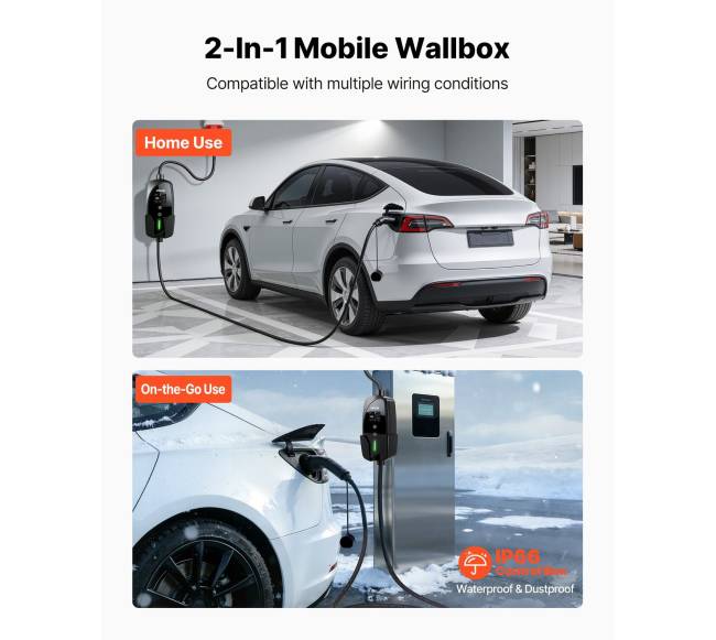 Nešiojamas 11 kW EV įkroviklis su 8 m kabeliu4