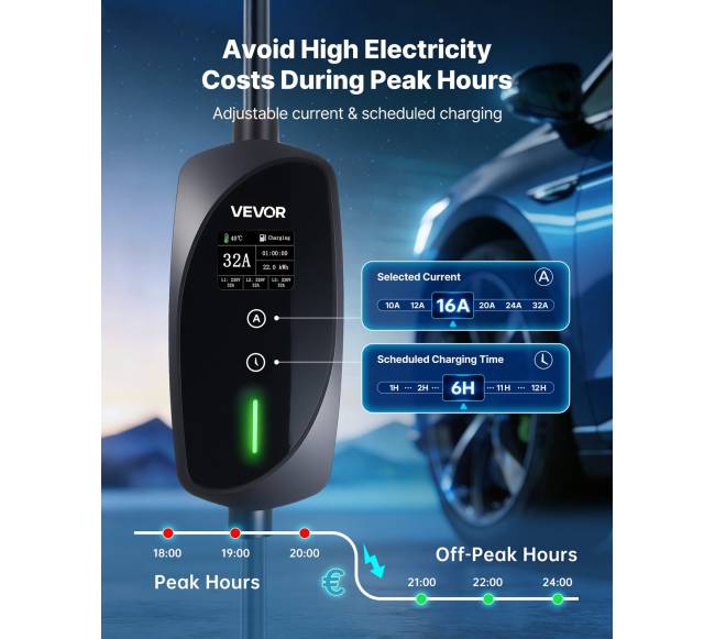 Mobilus sieninis įkroviklis 22 kW 32A, 7 m2