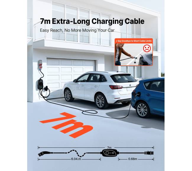 Mobilus sieninis įkroviklis 22 kW 32A, 7 m5