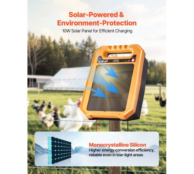 0.3J saulės įkroviklis elektrinei pertvarai gyvūnams3