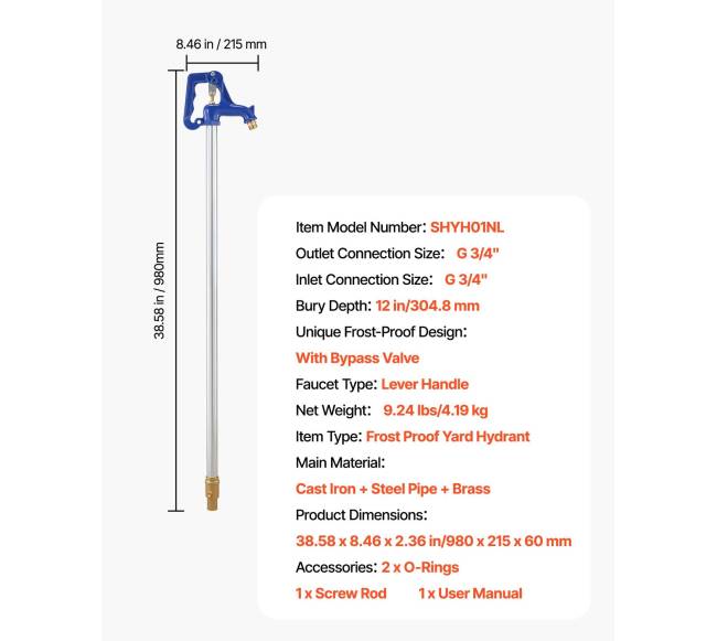 Nekylančios sušalimo lauko vandens kranelis 980 mm6