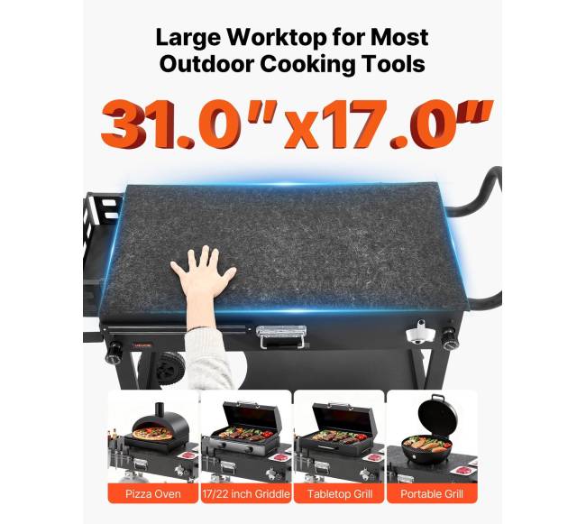 Lauko kepsninės stalas, 787 x 432 mm3