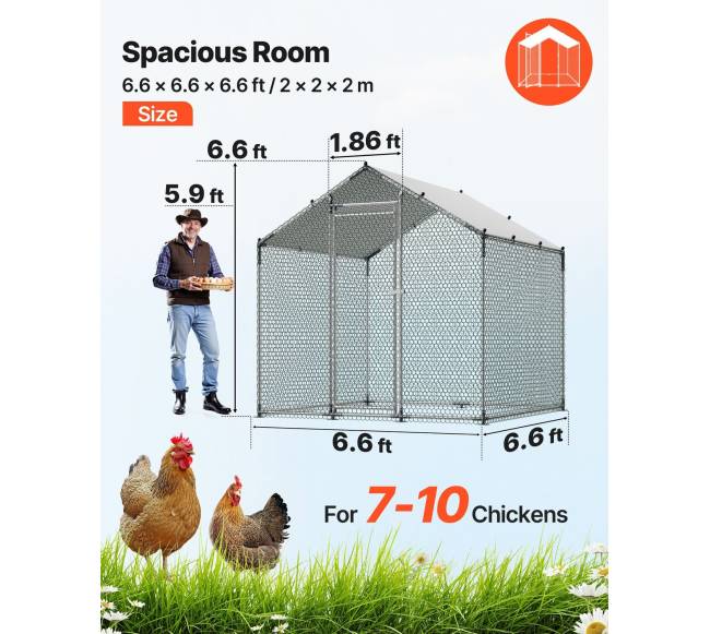 Metalinis paukštidės aptvaras 2x2x2 m1