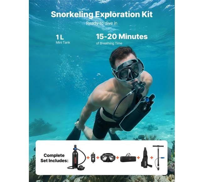 Mini plaukimo rezervuaras 1L, nešiojamas nardymo bakas1