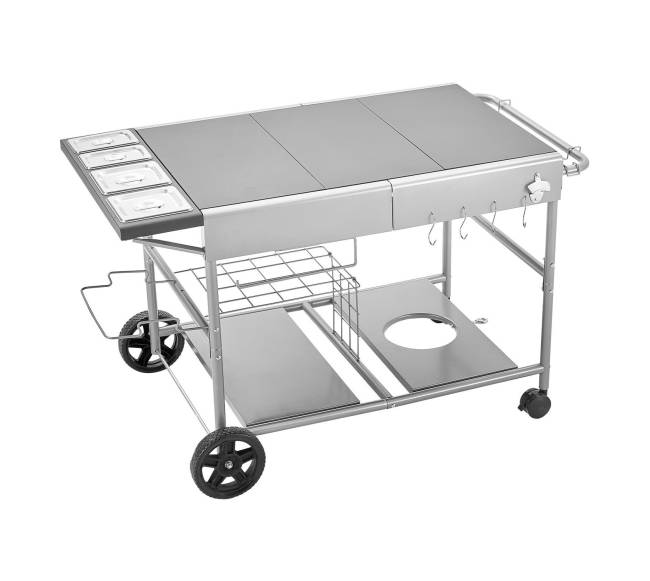 Lauko grilio vežimėlis su stalviršiu0