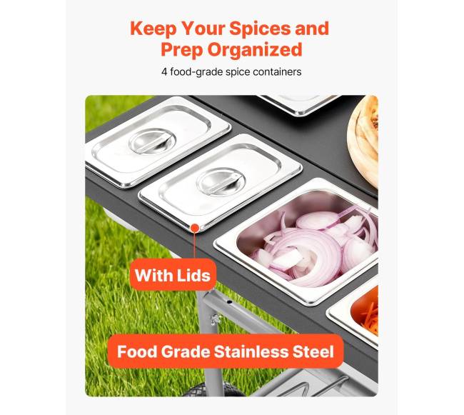 Lauko grilio vežimėlis su stalviršiu4