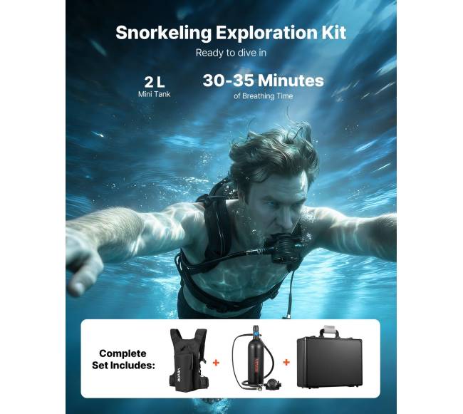 Nešiojama 2L nardymo talpa povandeniniam kvėpavimui1