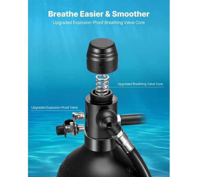 Nešiojama 2L nardymo talpa povandeniniam kvėpavimui3