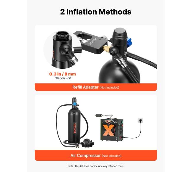 Nešiojama 2L nardymo talpa povandeniniam kvėpavimui4