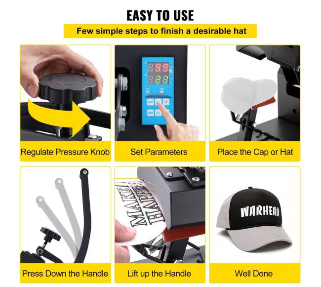 Skrybėlių šilumos presas 600 W5