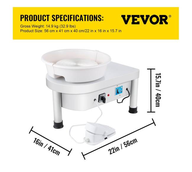 Elektrinis keramikos žiedimo ratas 25 cm6