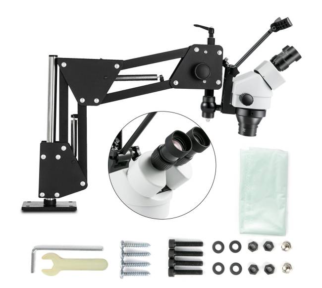 mikroskopas su 76 mm lęšiu ir spyruokliniu laikikliu8