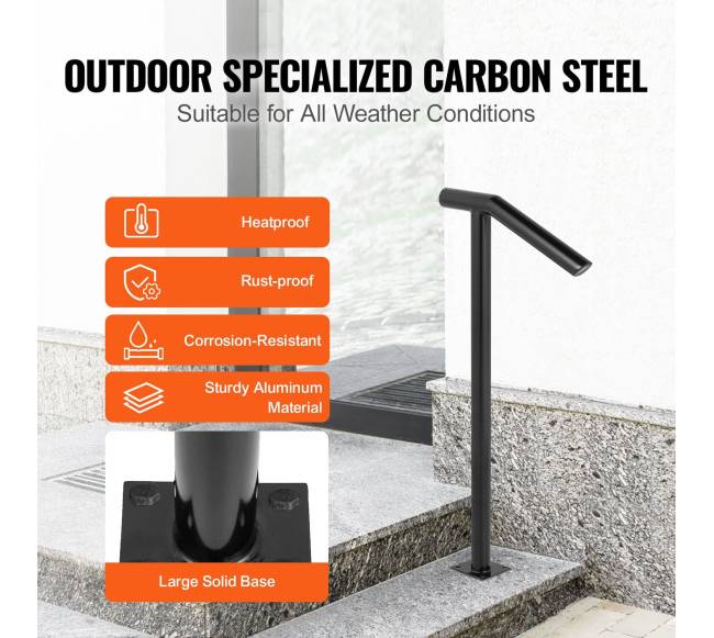 Apvalus metalinis turėklas laiptams lauke2