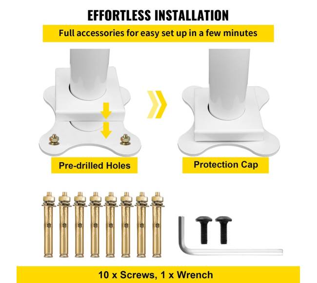 Lauko turėklas laiptams, 34 coliai, baltas5