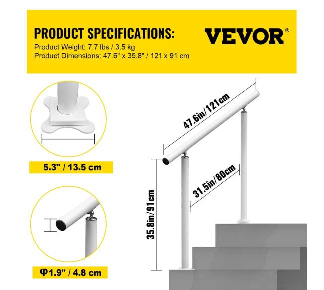 Lauko laiptų turėklai baltos spalvos6