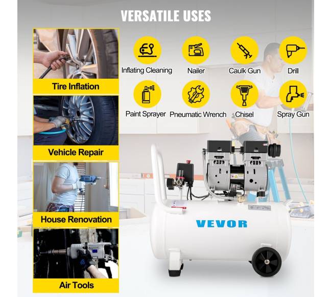 Oro kompresorius namų remontui 50L, 8 bar5