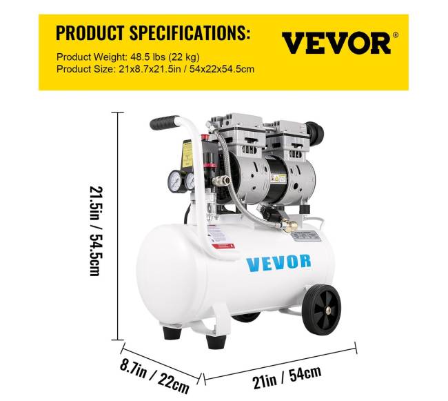 Nešiojamas oro kompresorius 25L, 115 PSI6