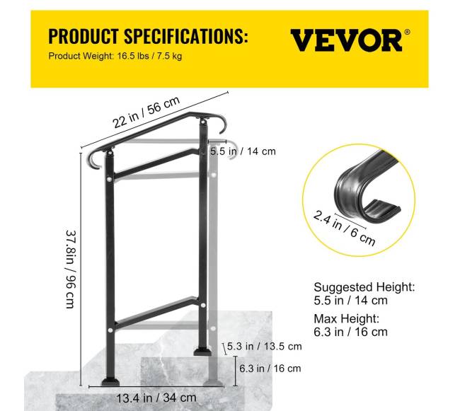 kaltojo geležies turėklas 1-2 pakopų laiptams6