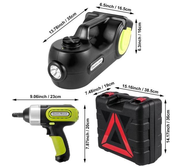 5 tonų elektrinis automobilio domkratas su raktu7