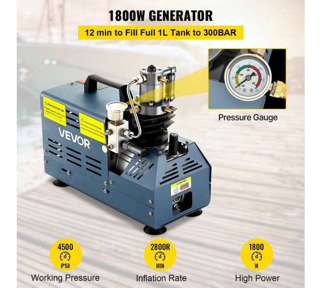 Aukšto slėgio oro kompresorius 4500PSI, 1800W1