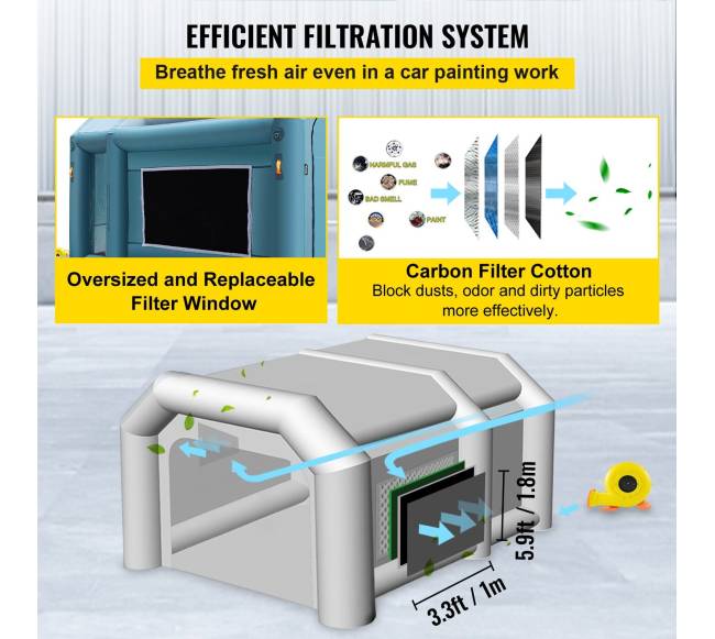 Pripučiama dažymo palapinė 4 m x 2,5 m4