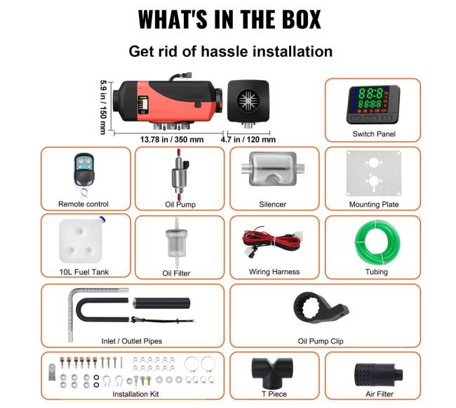 12V 2kW dyzelinis oro šildytuvas6