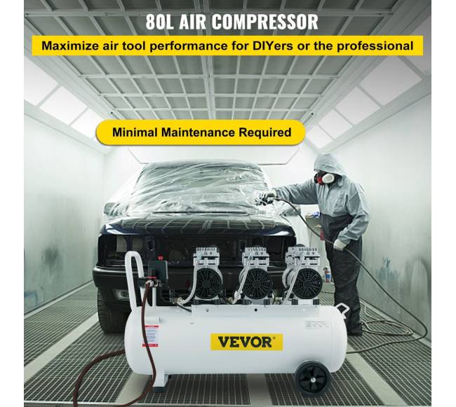 80L tyli alyvos neturinti oro kompresorė1