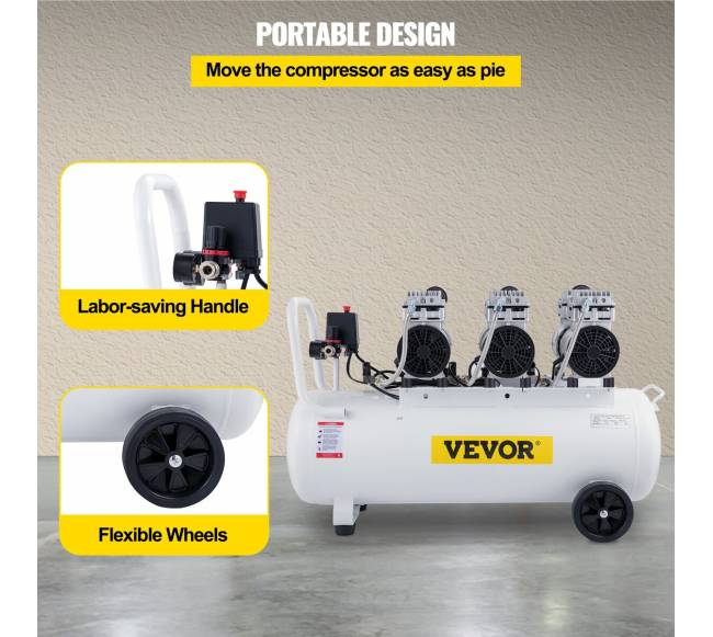 80L tyli alyvos neturinti oro kompresorė4