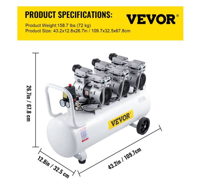 80L tyli alyvos neturinti oro kompresorė6