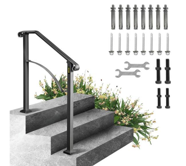 Juodos spalvos geležinis turėklas 2-3 laiptams8