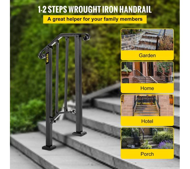 turėklas vienam ar dviem žingsniams juodas1