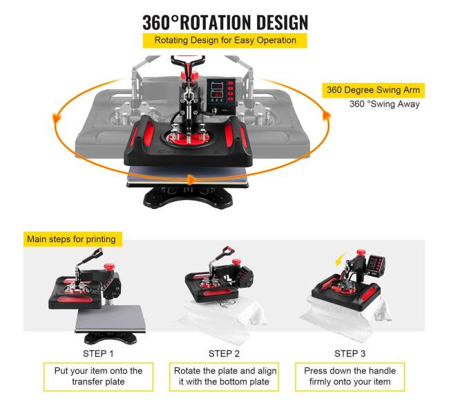 Šilumos presas su 360 sukimu, 5 viename4